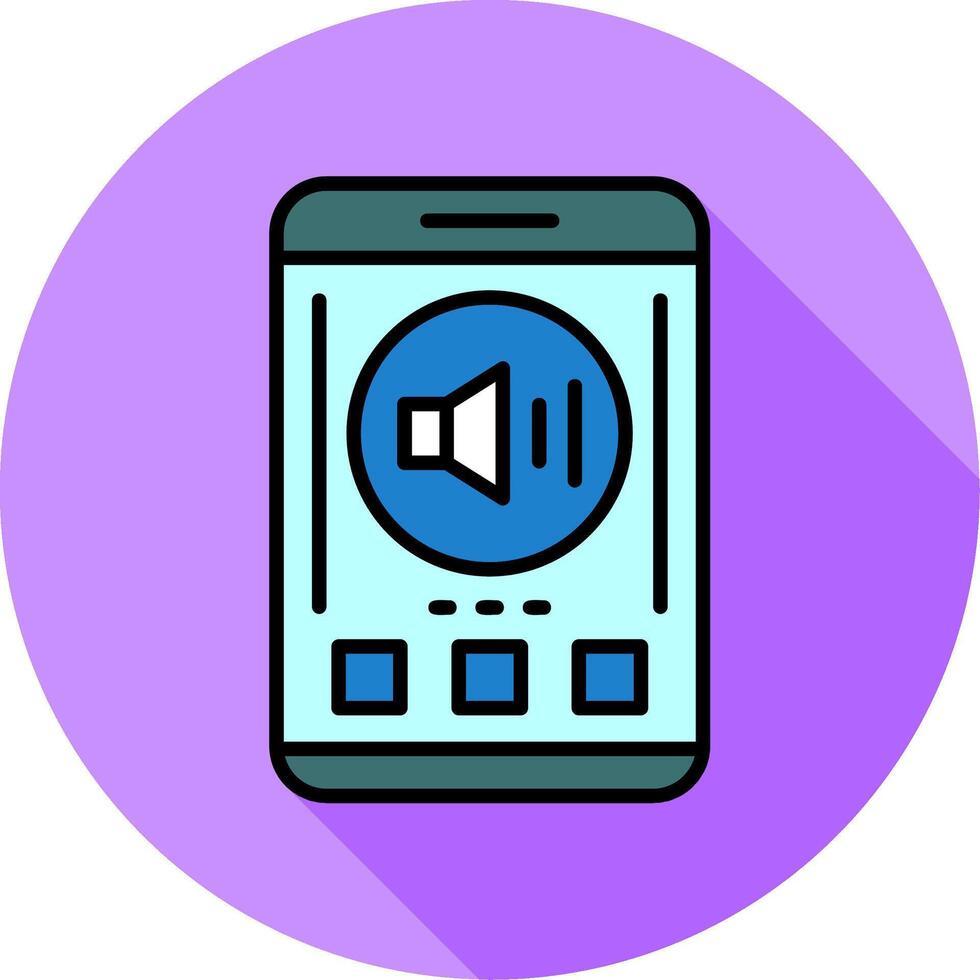 Volume Mobile Interface Minimal filled Circle Icon vector