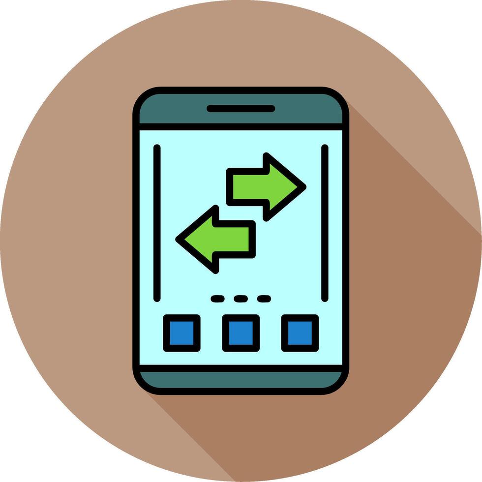 Refresh Mobile Interface Filled Circle Icon vector