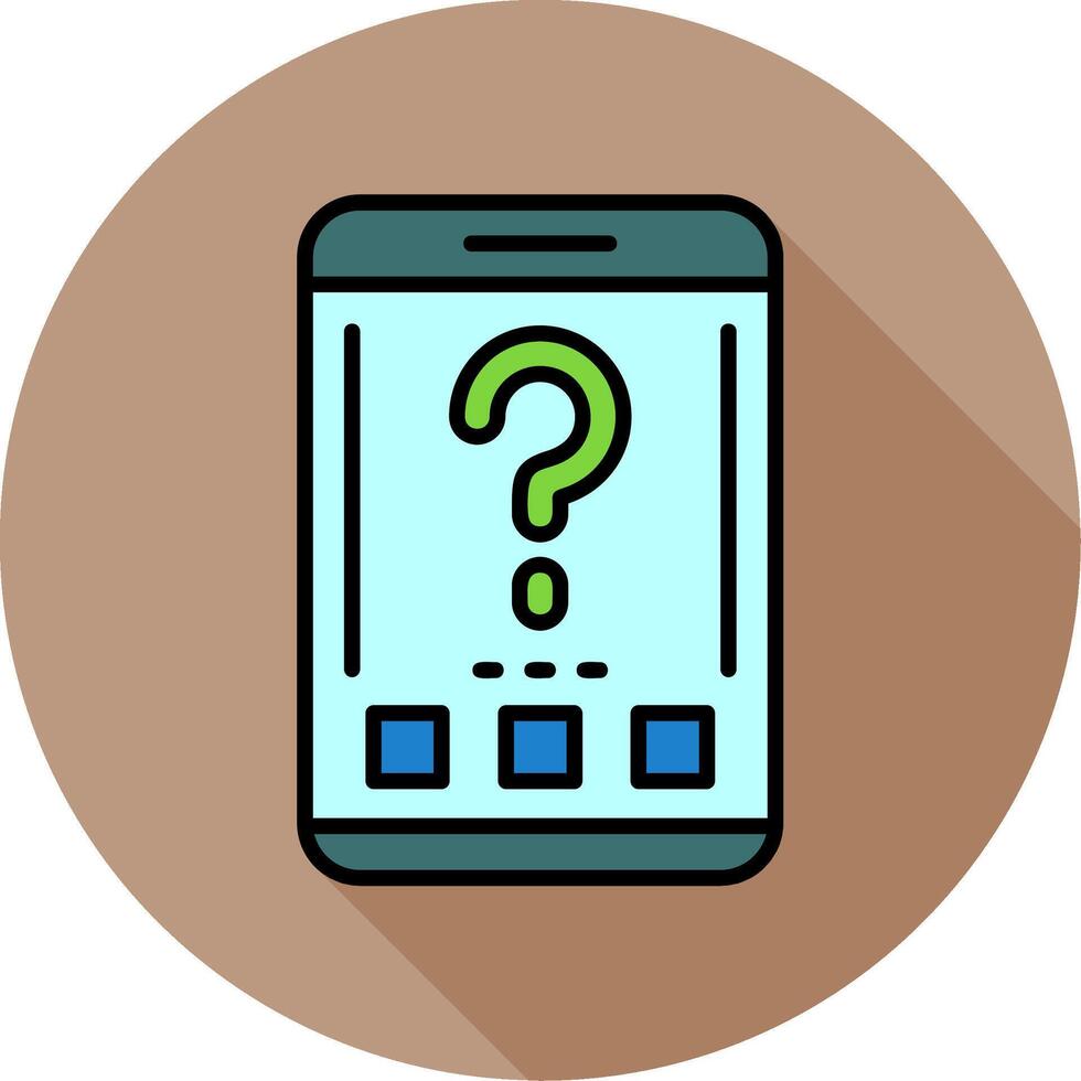 Question mark Mobile Interface Minimal filled Circle Icon vector