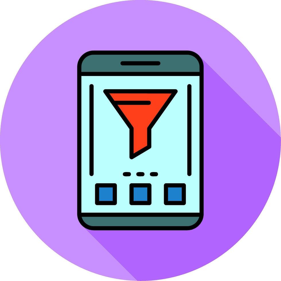 Filter Mobile Interface Minimal filled Circle Icon vector