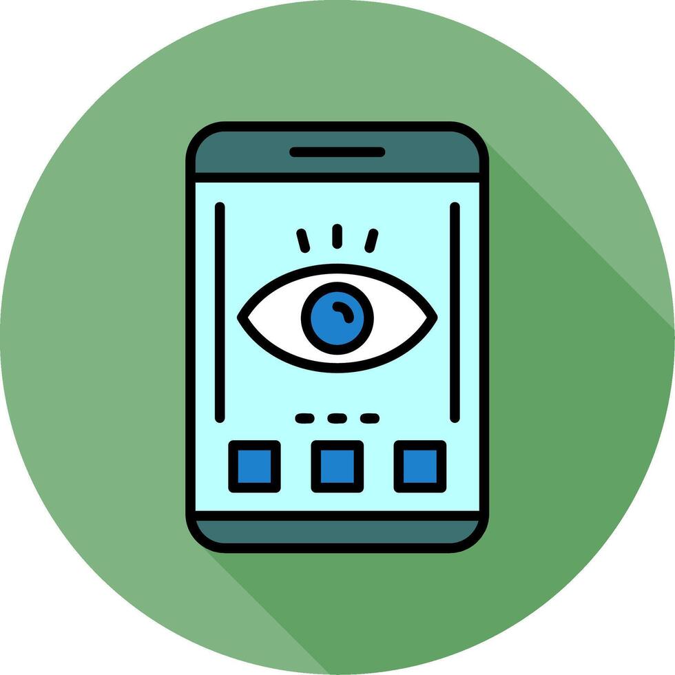 View Mobile Interface Minimal filled Circle Icon vector