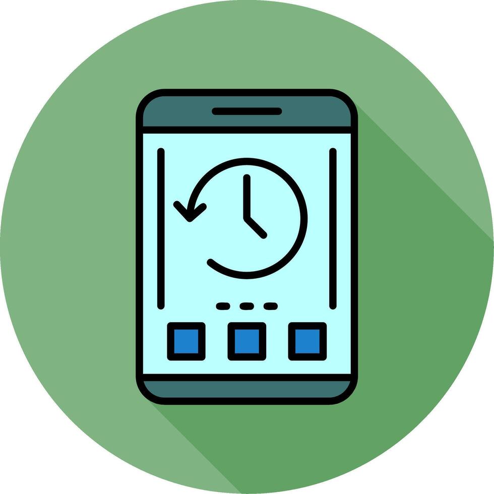 History Mobile Interface Minimal filled Circle Icon vector