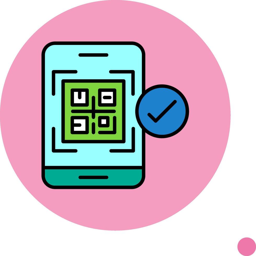 qr código pago mínimo lleno circulo icono vector