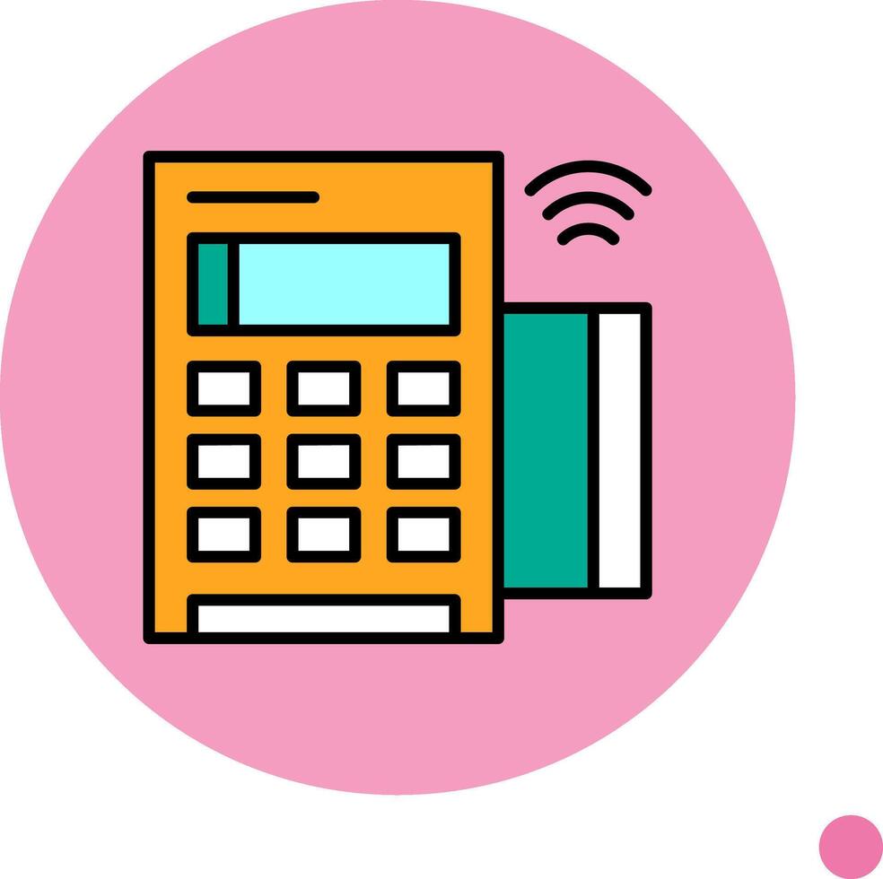 Card reader Minimal filled Circle Icon vector