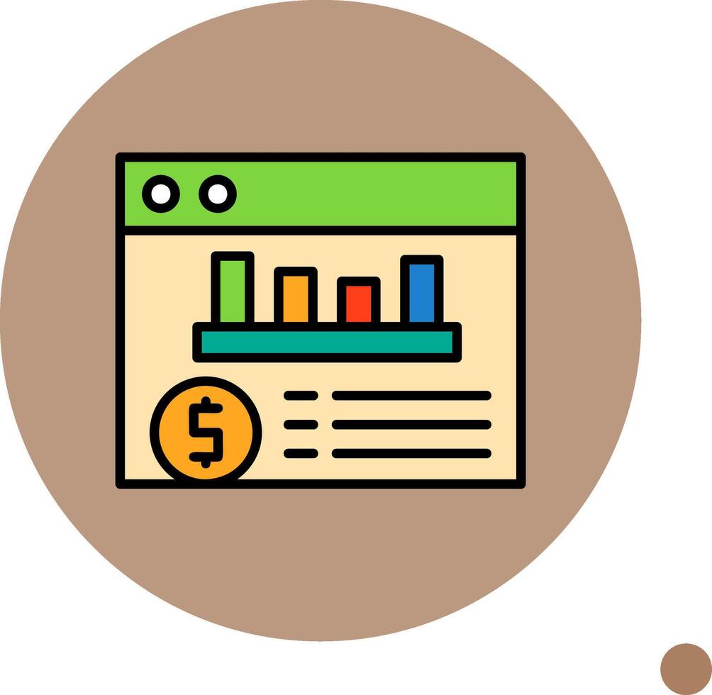 Expense tracker Minimal filled Circle Icon vector