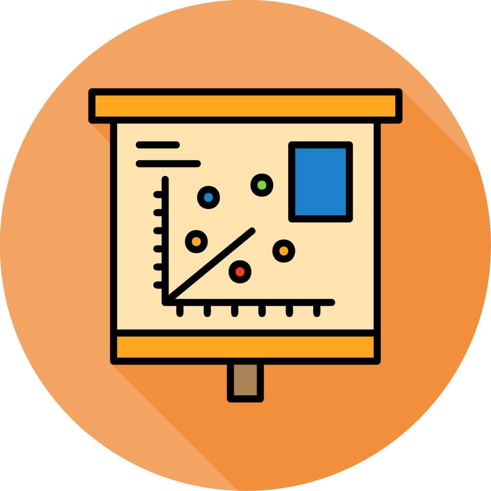 Scatter Plot Minimal Filled Circle Icon vector