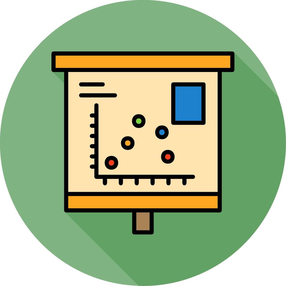 Scatter Graph Minimal Filled Circle Icon vector