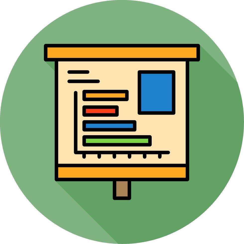 Horizontal Bar Chart Minimal Filled Circle Icon vector