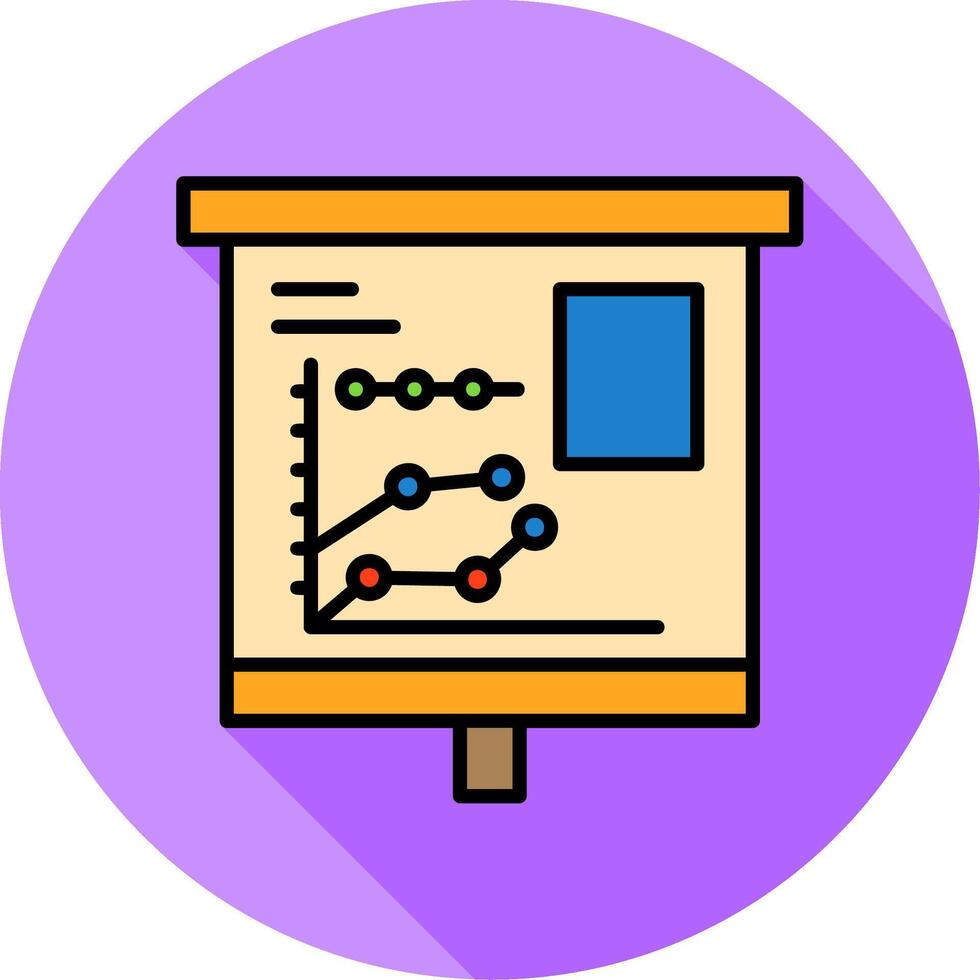 Multiple Trend Chart Minimal Filled Circle Icon vector