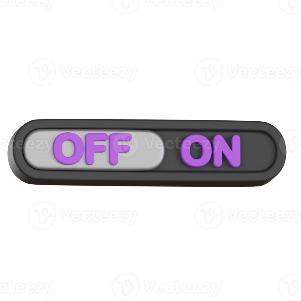 alternancia interruptor com fora e em texto do utilizador interface 3d ícone png