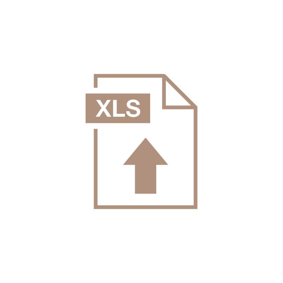 Brown XLS Document Upload Icon Template vector