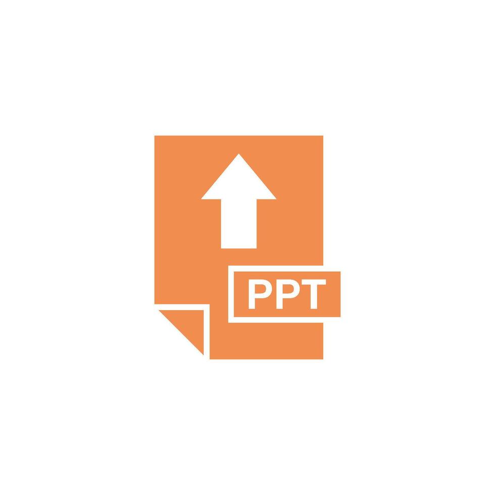 Orange Glyph PPT Document Upload Icon Template Design vector