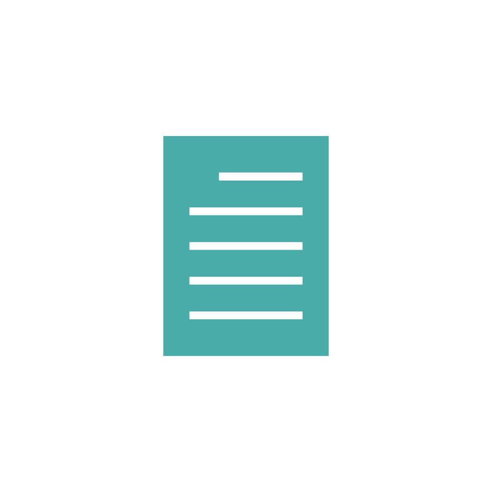 Teal Color Paper Sheet Document Icon Template vector