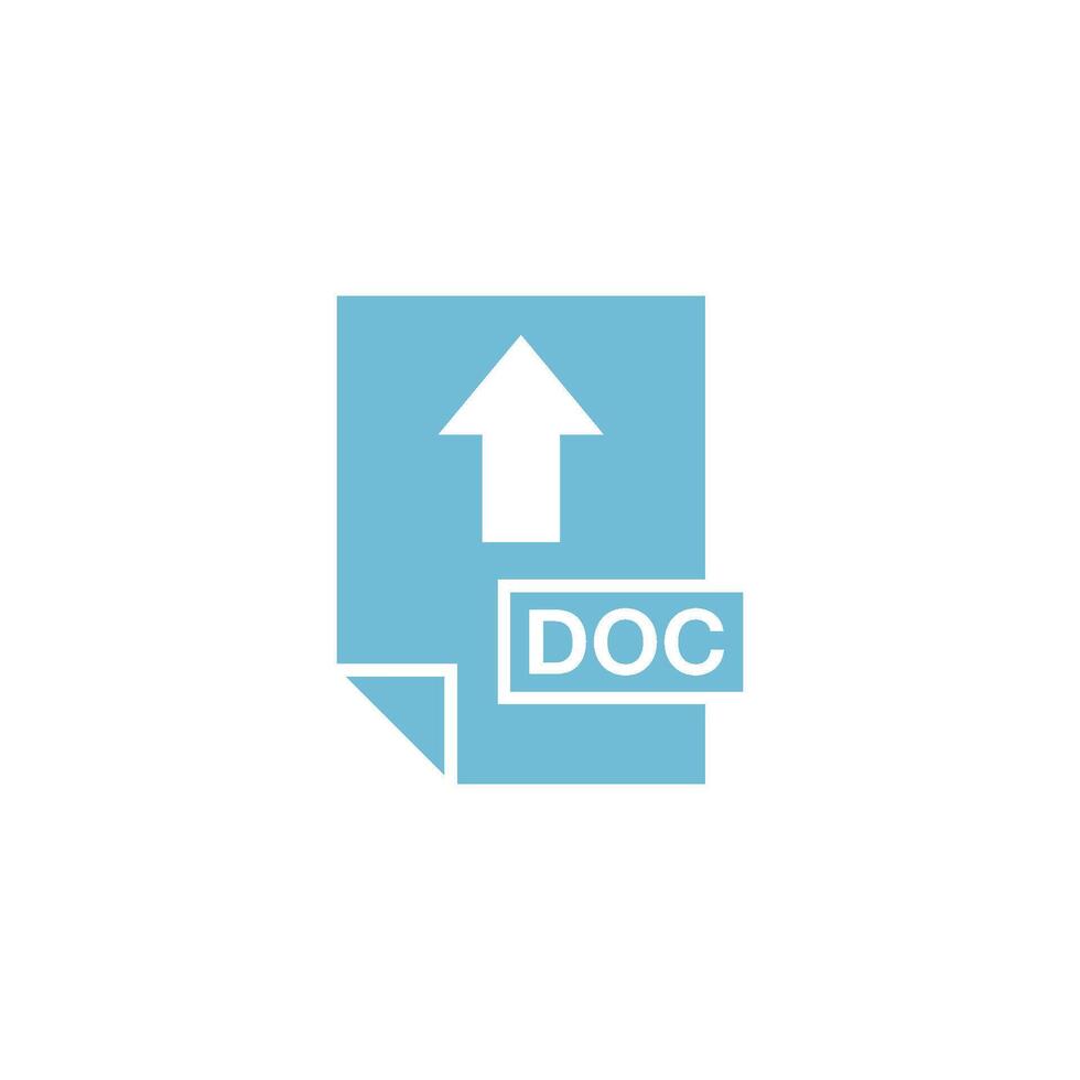 Light Blue Arrow DOC Document Upload Icon Template vector
