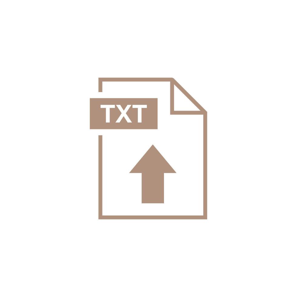 Brown Up Arrow TXT Document Upload Icon Template vector