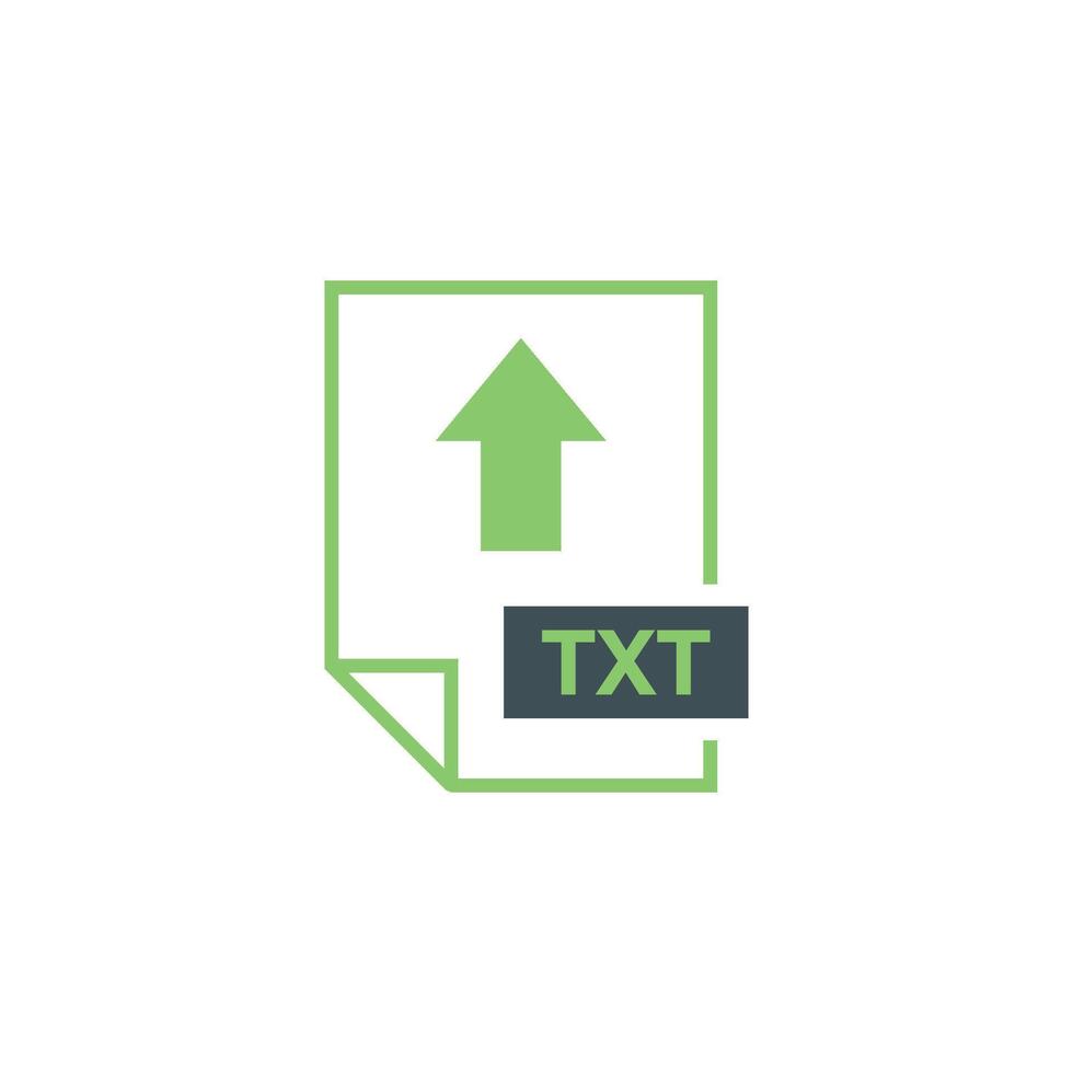 Simple Line Green TXT Document Upload Icon Template vector