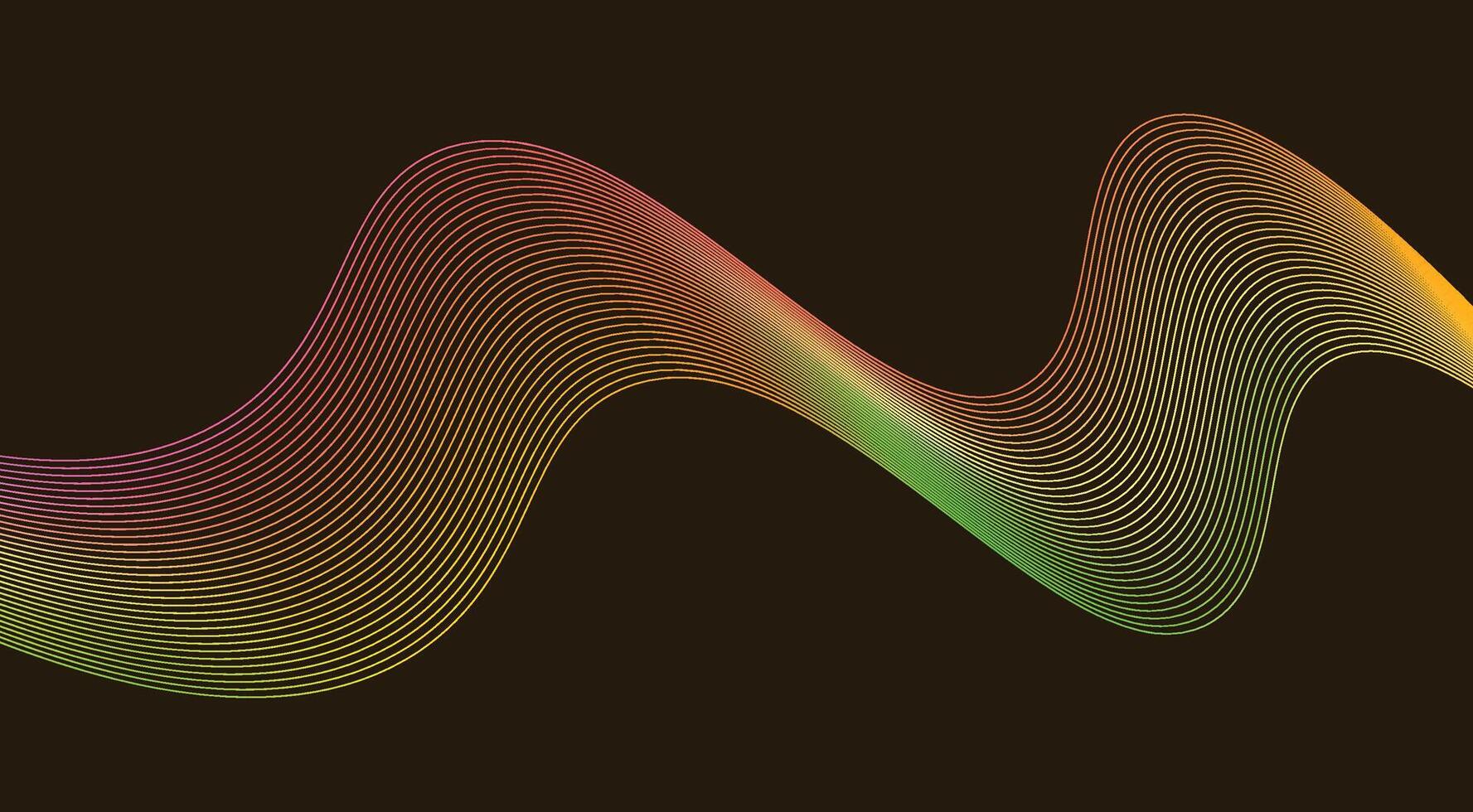 Wavy Blend Lines Design Background Brown Colorful Gradient Abstract Illustration vector