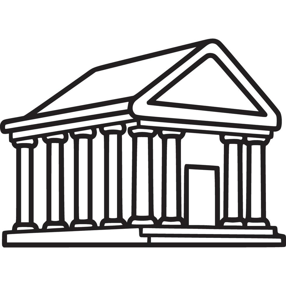An outline of a building with columns vector