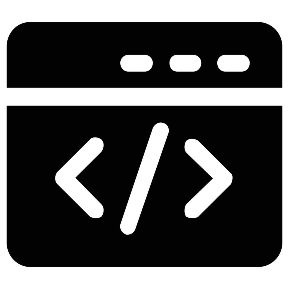 Web Development Icon Animation Coding Symbols and Browser Window Elements for Tech Projects. vector