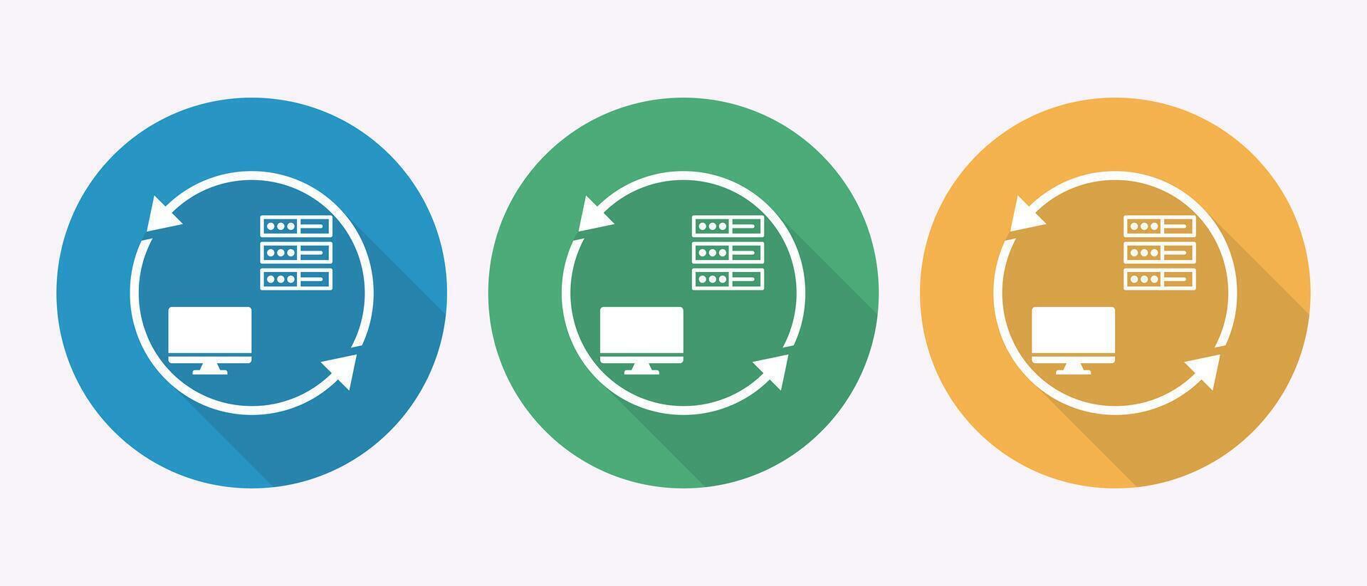 Data Synchronization and Backup Process Computer Server Connection Network Integration System Illustration vector