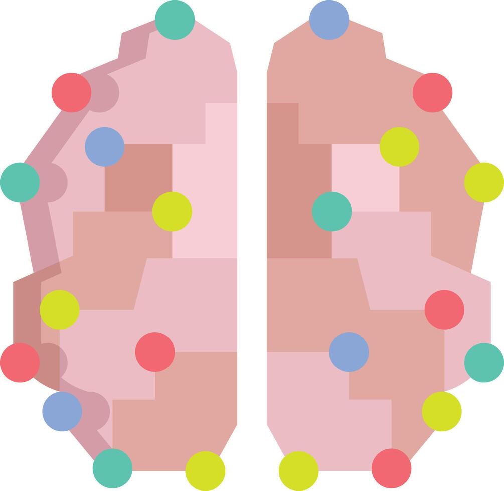 Flat robot brain icon vector