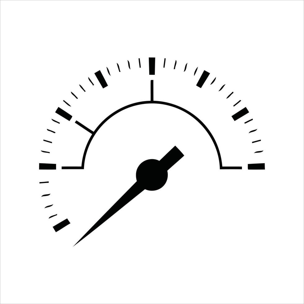 a measuring gauge with needle pointing towards the right side of the dial vector