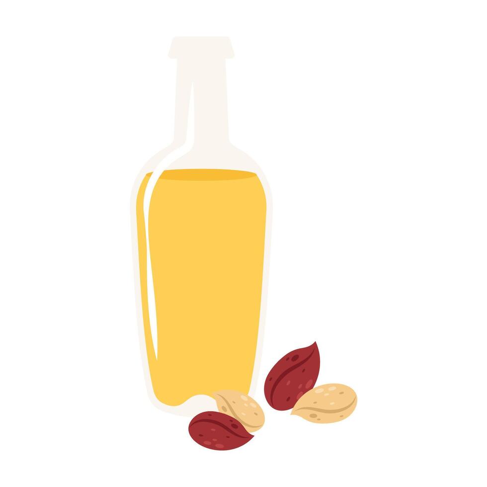 Assorted natural oils in glass bottles surrounded by seeds and nuts. Rustic wooden surface with warm, earthy tones and soft lighting. vector