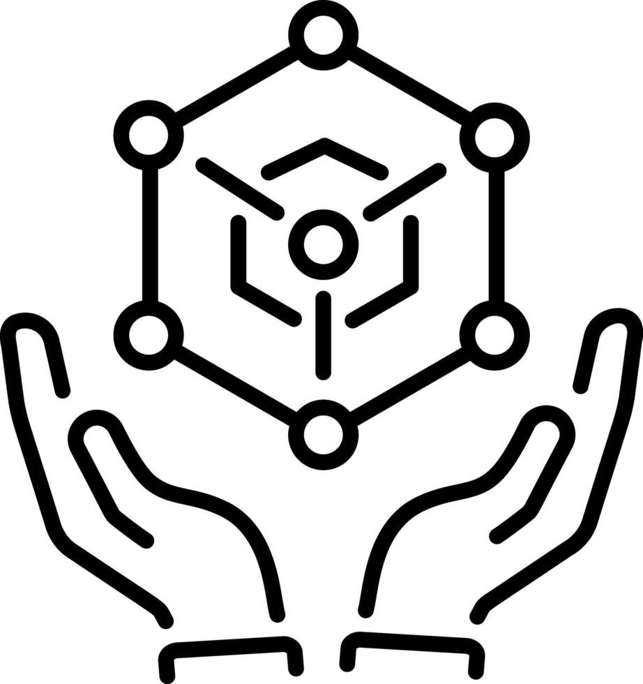 A linear icon depicting an ar framework system vector
