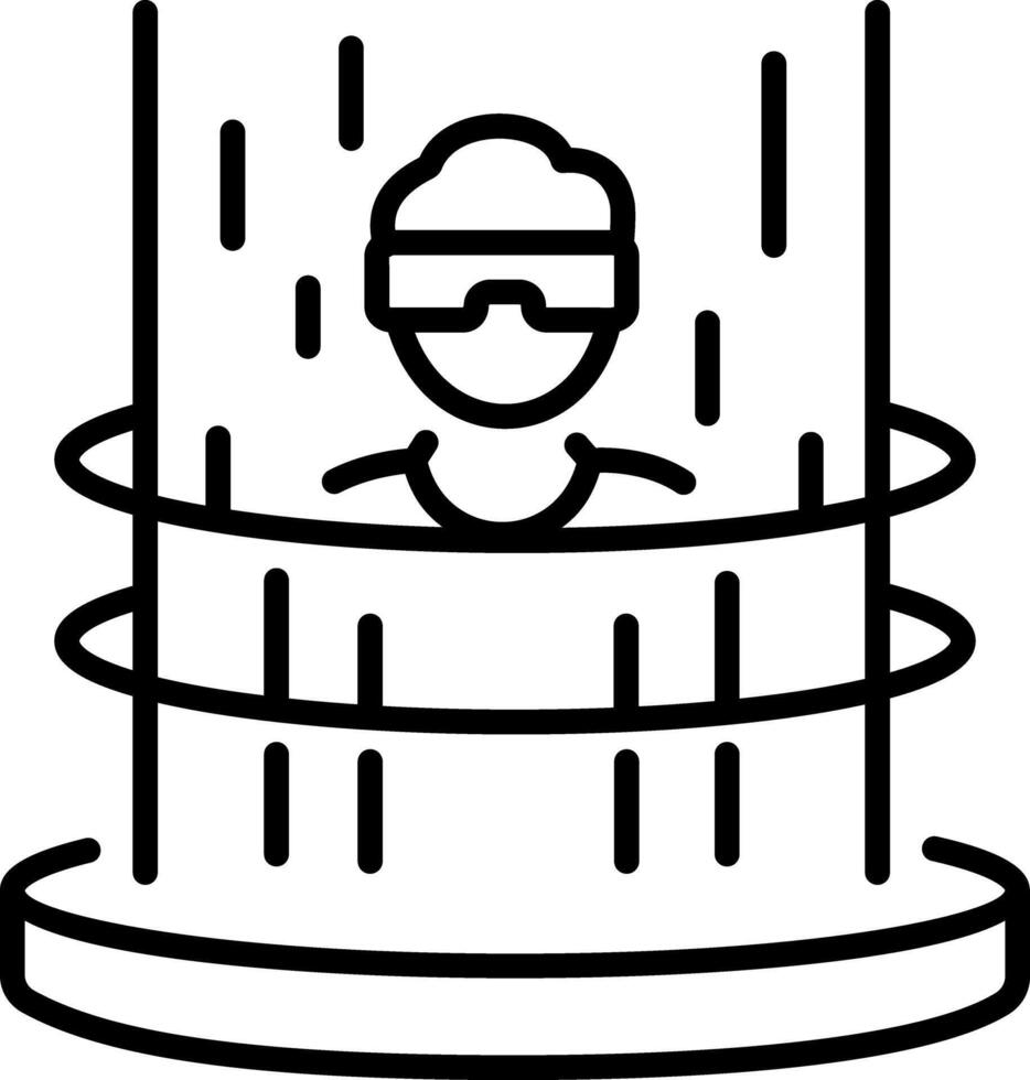 A linear icon representing teleport function vector