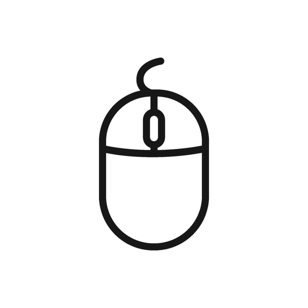 A line art icon of an old-style computer mouse with a ball, a staple of early computing. vector
