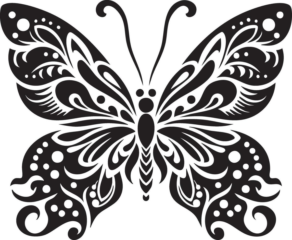 Elegant Butterfly with Abstract Patterns vector