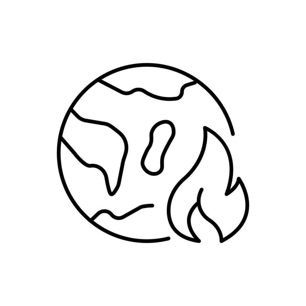 Global Warming Minimalistic Thin Outline Icon for Web and Graphic Design, Apps, Banners, Social Network and Cards vector