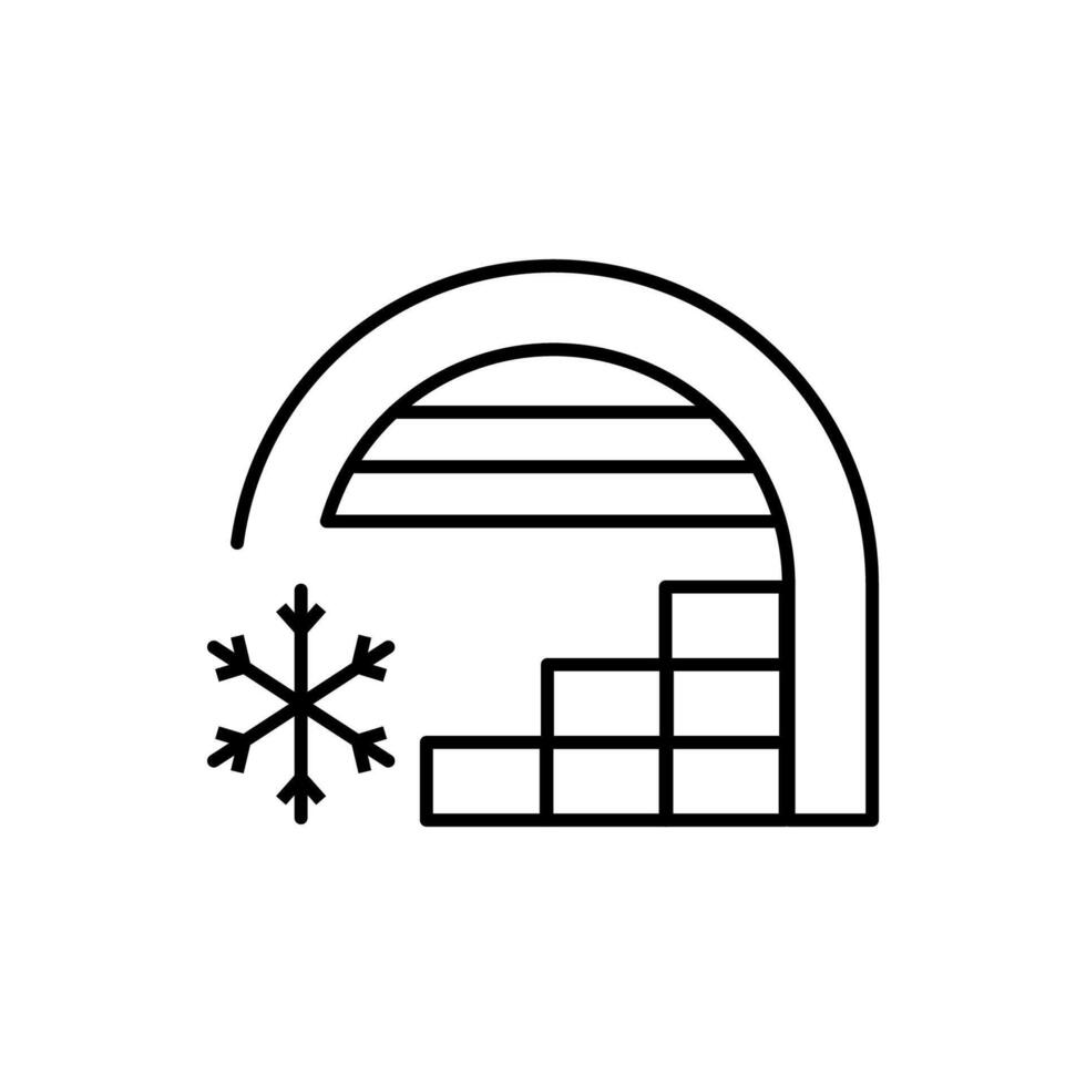 Cold Storage Outline Linear Sign for Graphic and Web Design, Apps, Adverts, Various Cards vector