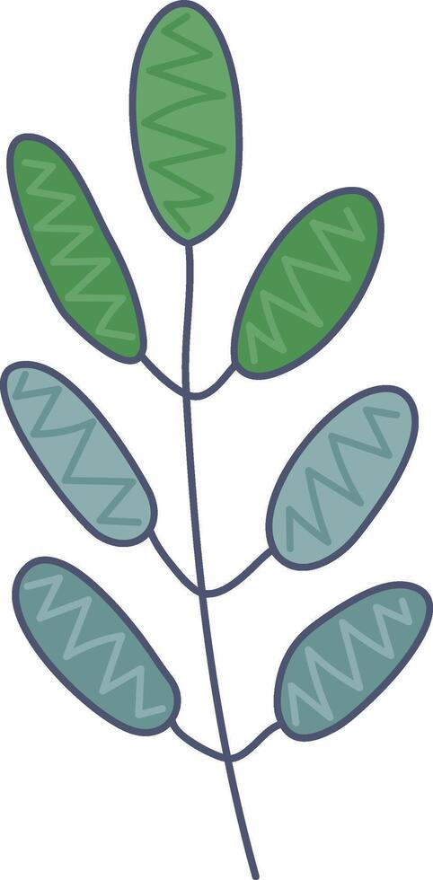 Abstract Leaf with Zigzag Pattern vector