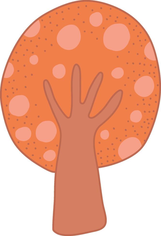 Abstract Tree with Round Canopy Pattern vector