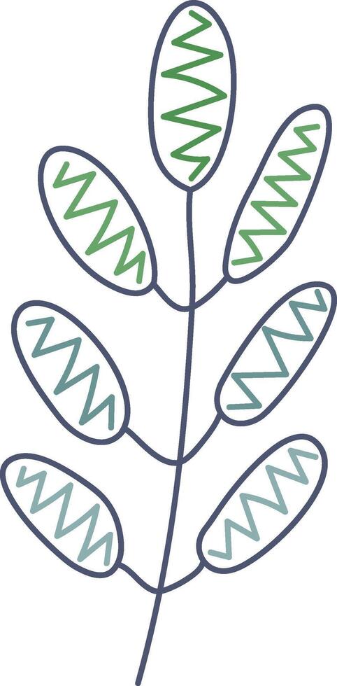 Abstract Leaf with Zigzag Patterns vector