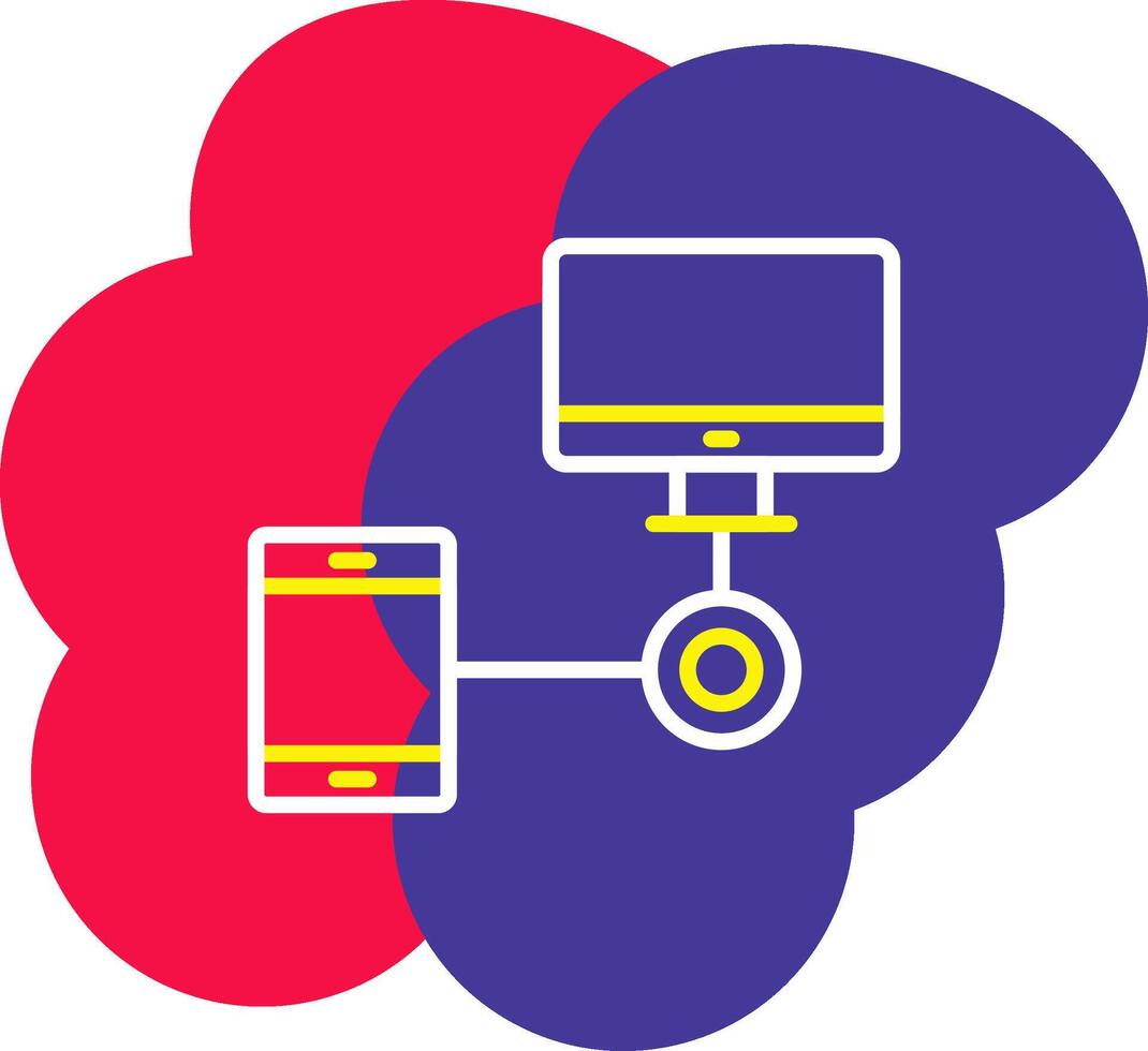 Linked Line Tow Color Bubble connect link chain vector
