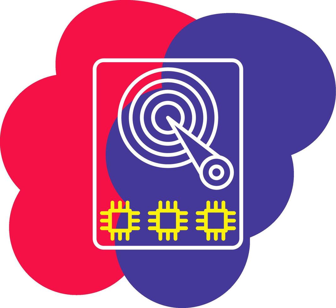 Hard Disk Drive Line Tow Color Bubble storage data computer vector