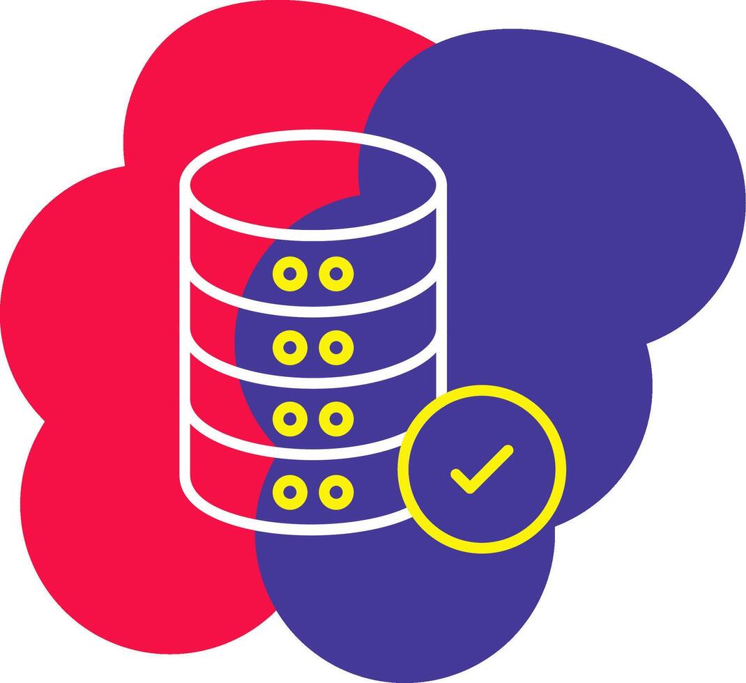 Database Line Tow Color Bubble storage data server vector