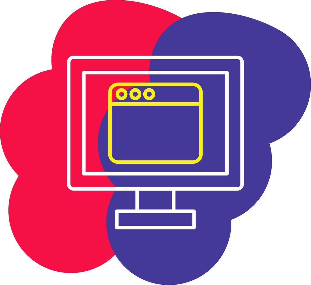 Web Line Tow Color Bubble Internet Browser Online vector