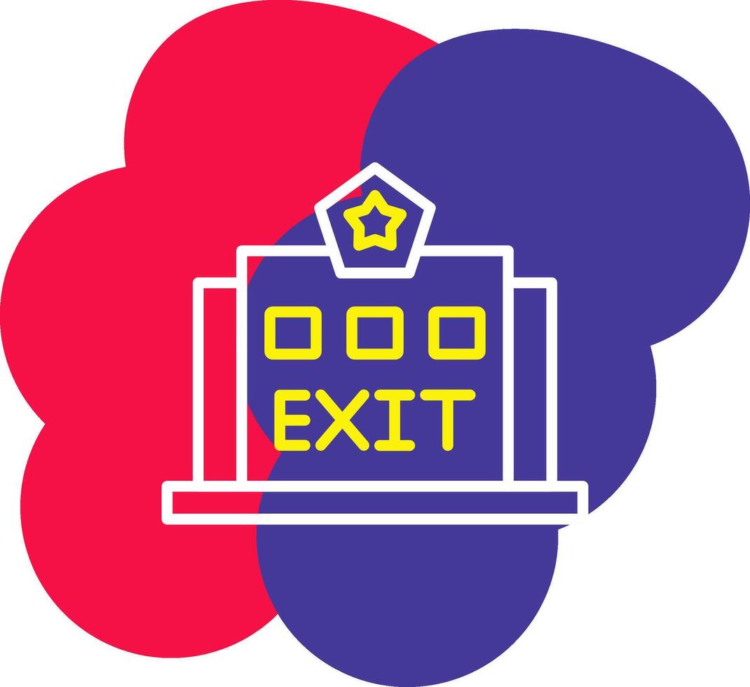 Exit Line Tow Color Bubble door escape leave vector