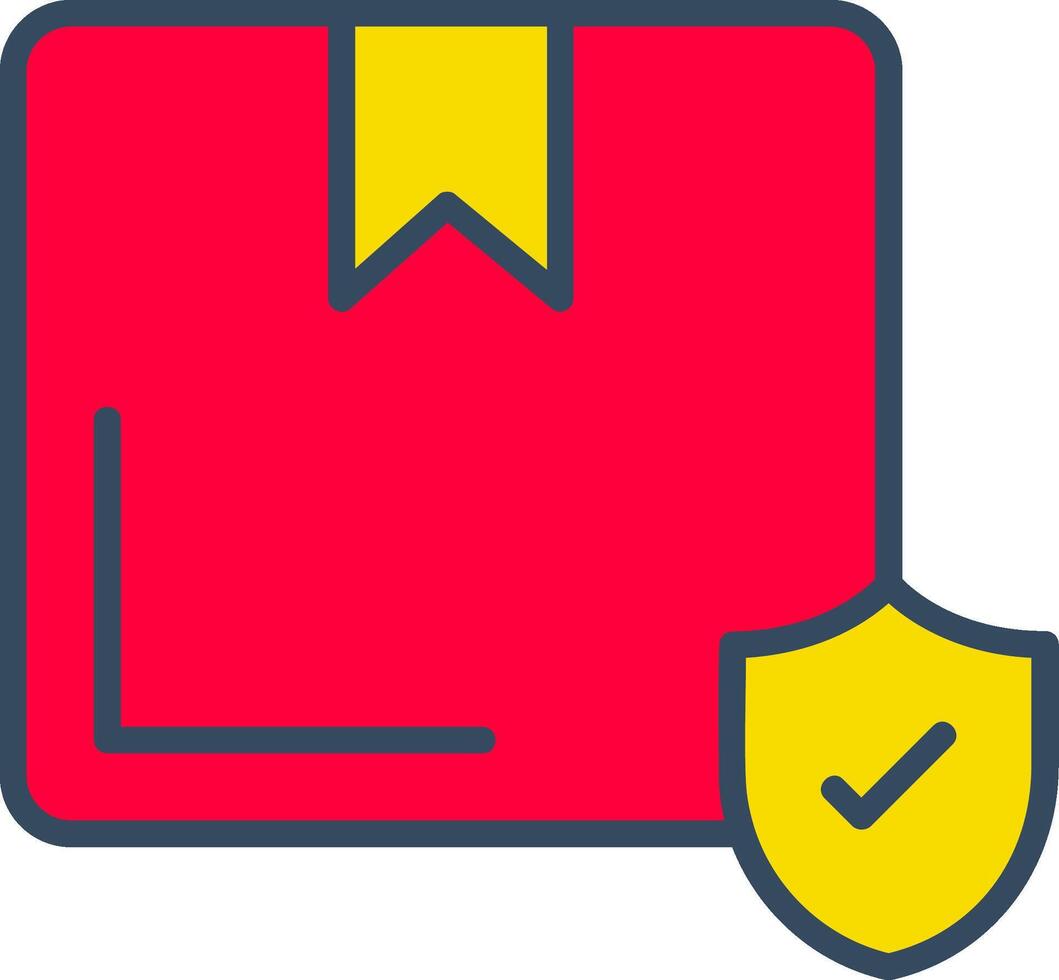 Protected Line Tow Color Bubble secure safe lock vector