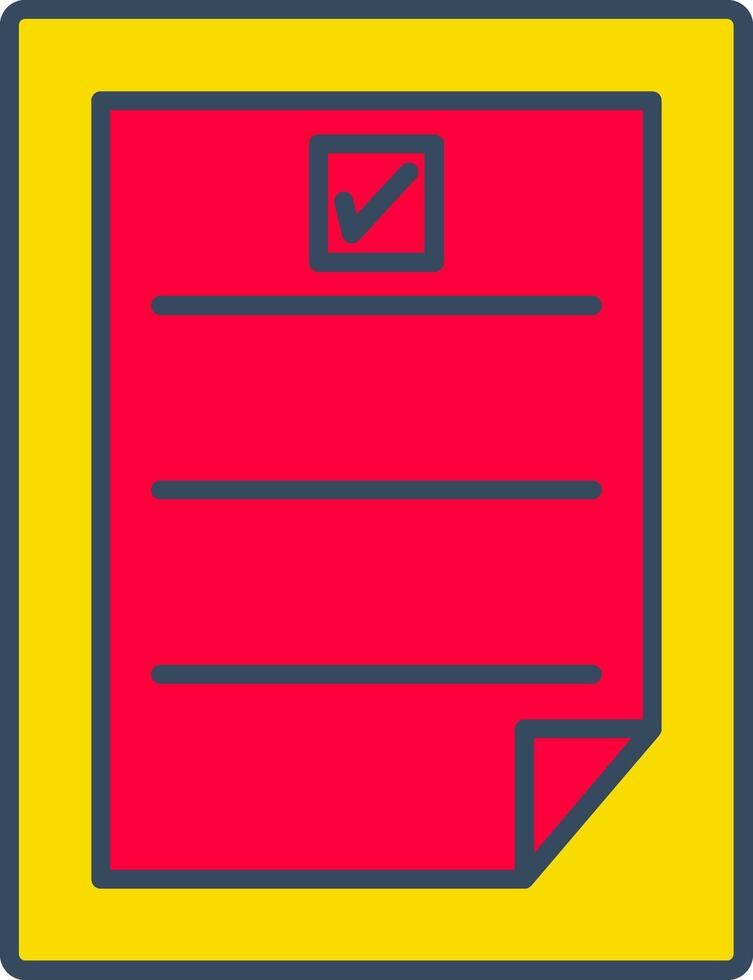 A check box icon on a red square vector