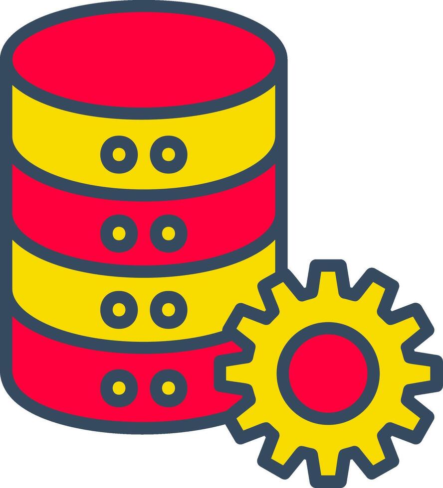 Database Management Line Tow Color Bubble data organize server vector