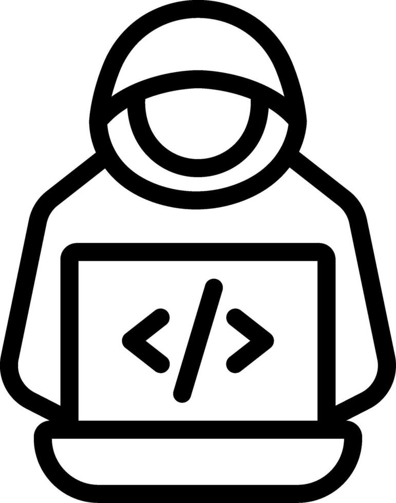 Programmer Outline Icon vector