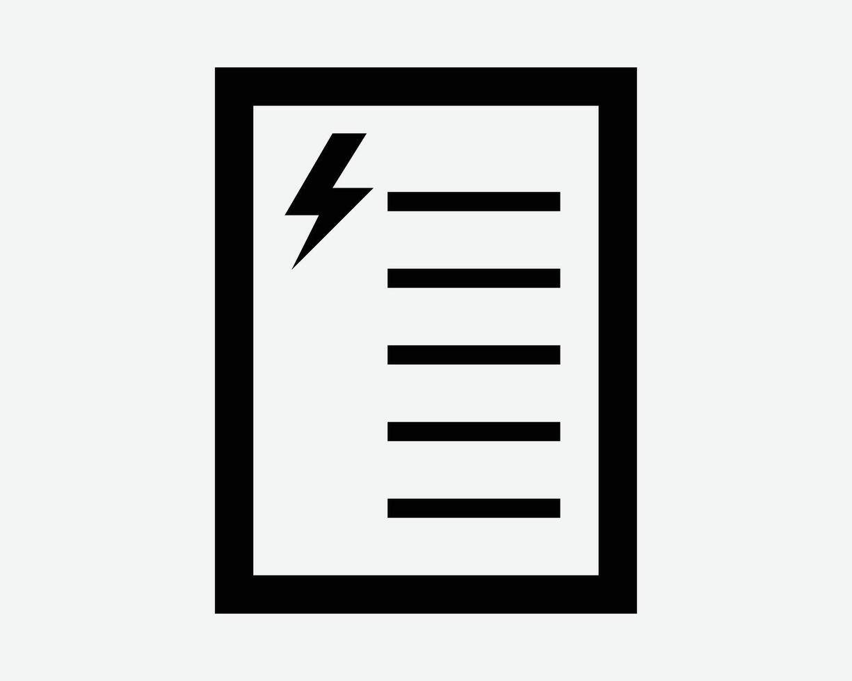 Energy Report Icon Electricity Record Paper Document Checklist Power Information Audit Assessment Performance Usage Bill Statement Repair Sign Symbol vector
