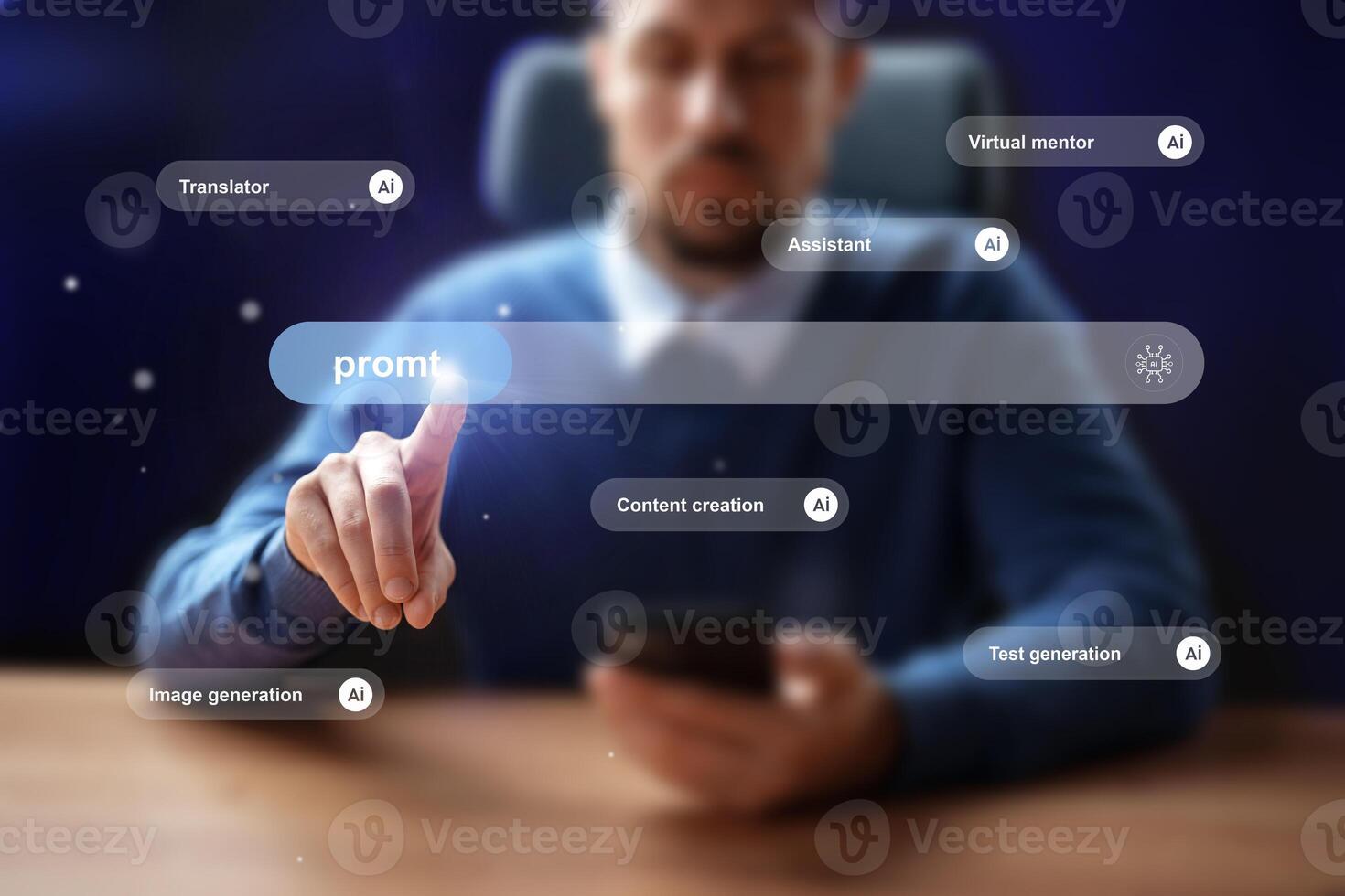 Exploring AI tools for creative content development and transformation in a modern workspace photo