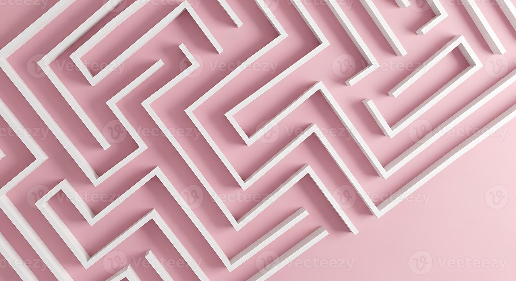 Abstract pink maze pattern with subtle shadows and soft light creating depth and mystery photo