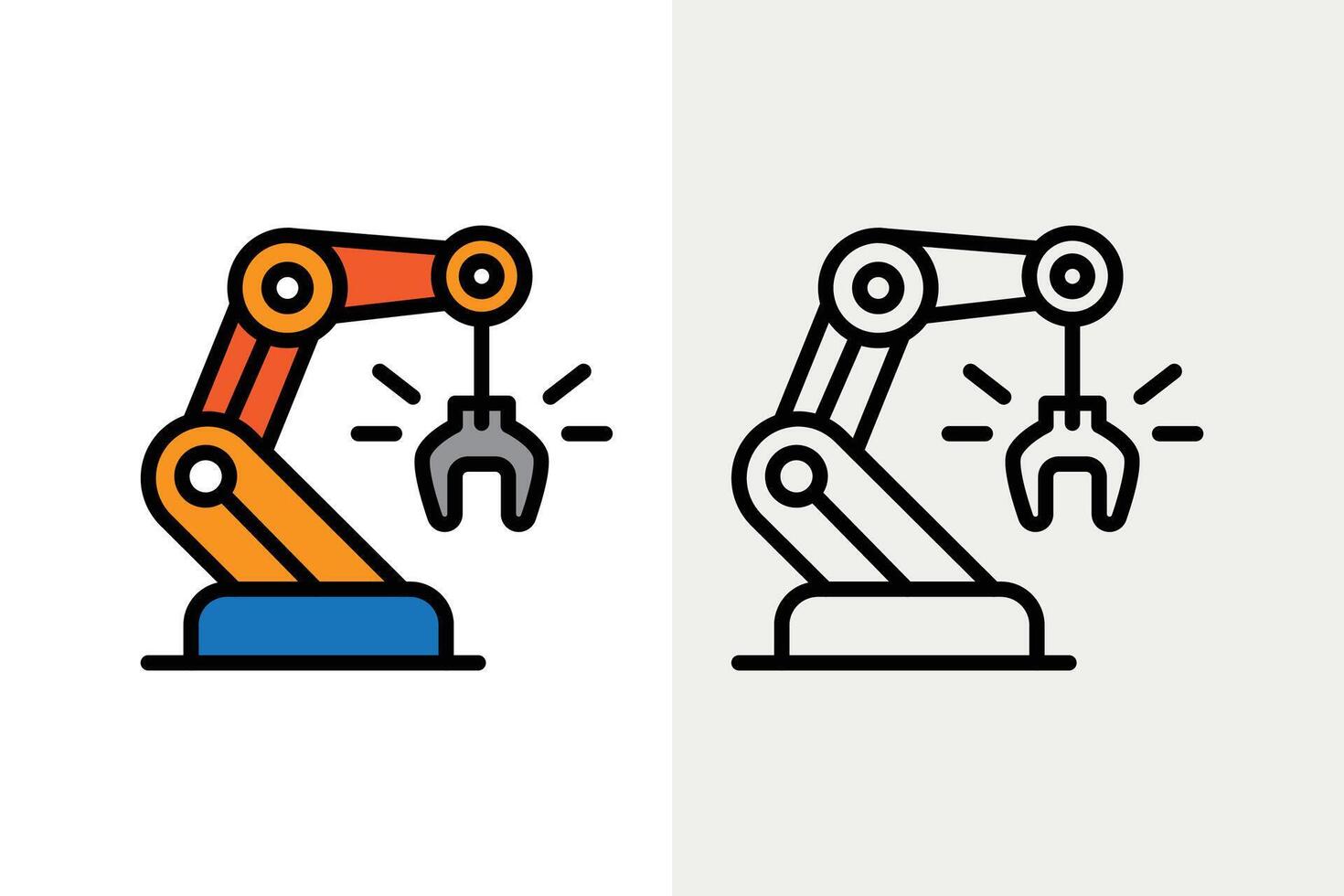 Machine learning logo icon with robotic arm design, for technology or robotics-themed projects needing versatility. graphic vector