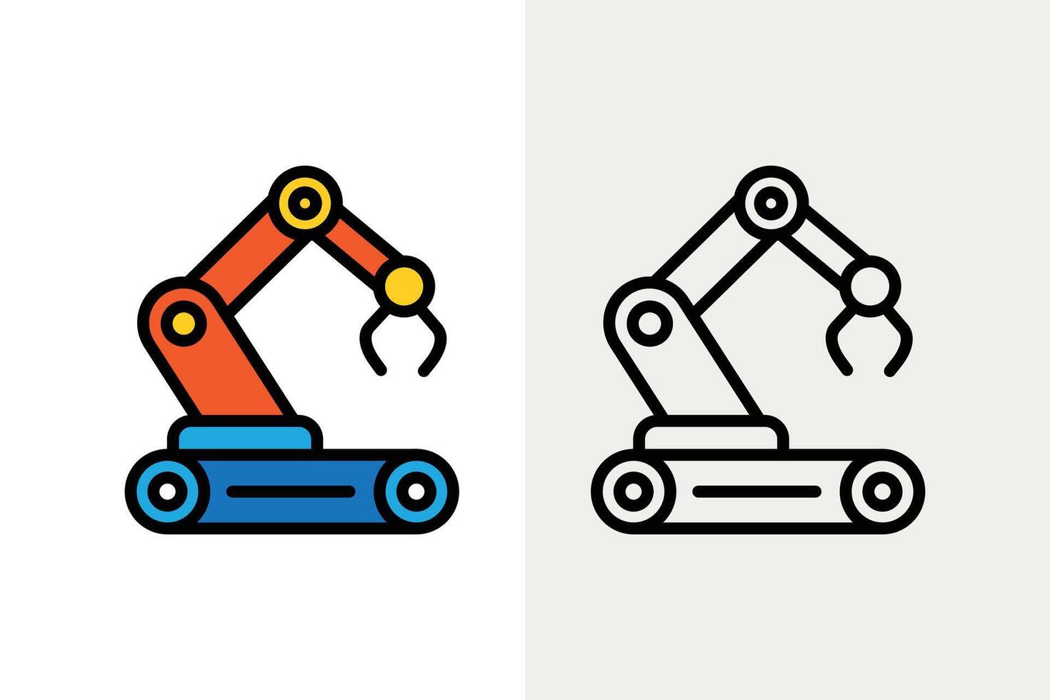 Machine learning logo icons with robotic arm design, for technology or robotics-themed projects needing versatility. graphic vector
